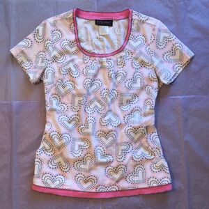 Baby Phat Valentine’s Day Hearts Scrub Top Size Small